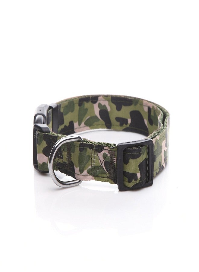 TAIDA Dog Collar, Nylon Camouflage Adjustable Collar, 1 Inch Wide, for Large Medium Dog (Green) - Image 2